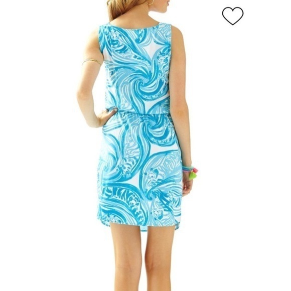 LILLY PULITZER Windward Dress Resort White Blue Sea Ruffles Mini Beach Summer - Picture 3 of 10